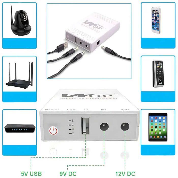 Источник бесперебойного питания для роутера UPS ,12V/9V/5V