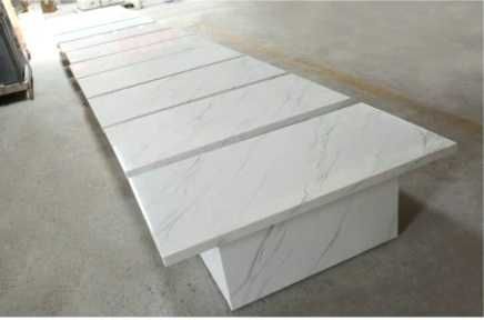 Stół z kamienia CALACATTA CARRARA marmur 110x50 Wysoki Połysk