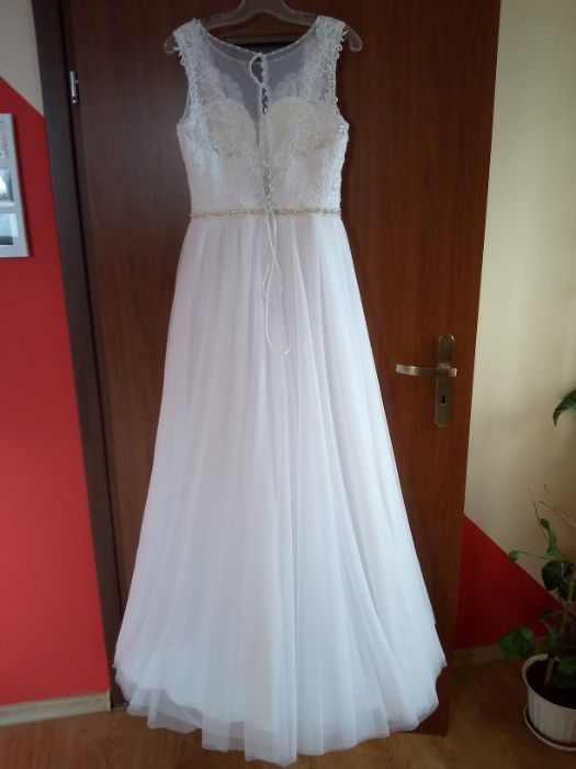 Sukienka ślubna - model "Paryżanka" rozm. 38, wzrost 167 cm+5 cm obcas