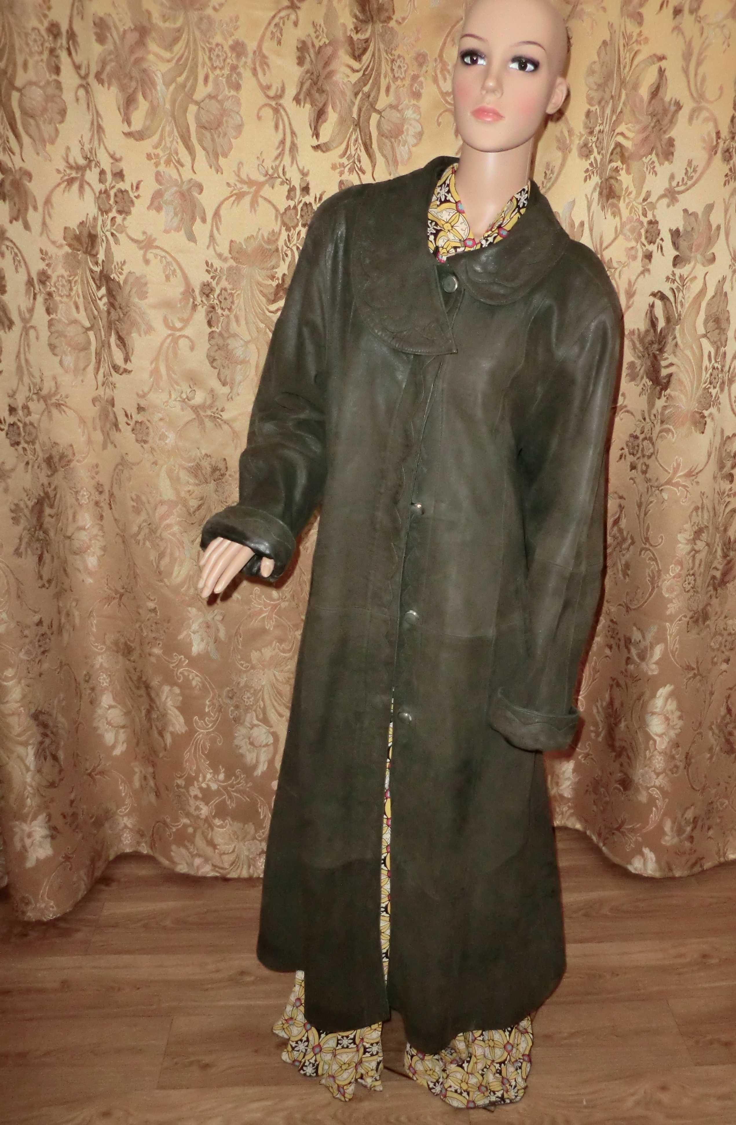 Плащ жіночий шкіряний, розмір 52-54, пальто жіноче шкіра майже задарма