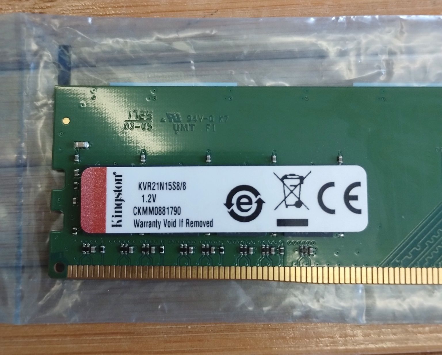 Оперативна пам'ять DIMM 8GB DDR-4-2133 Kingston KVR21N15S8/8