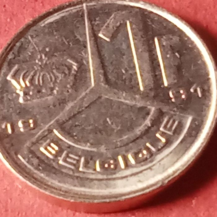 moeda de 1 franco Belgica 1991