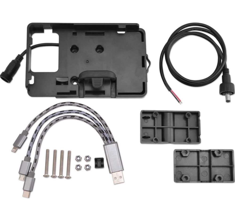 Motocyklowy uchwyt na telefon komórkowy z ładowarką USB