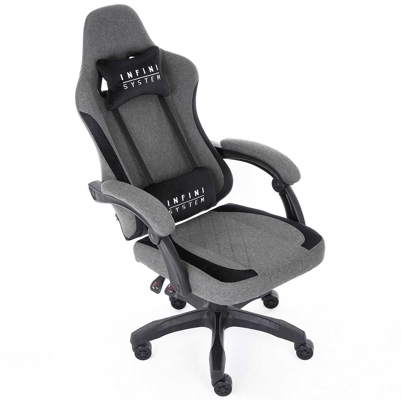 Krzesło Gamingowe Fotel Infini System Dark Gray Tkanina