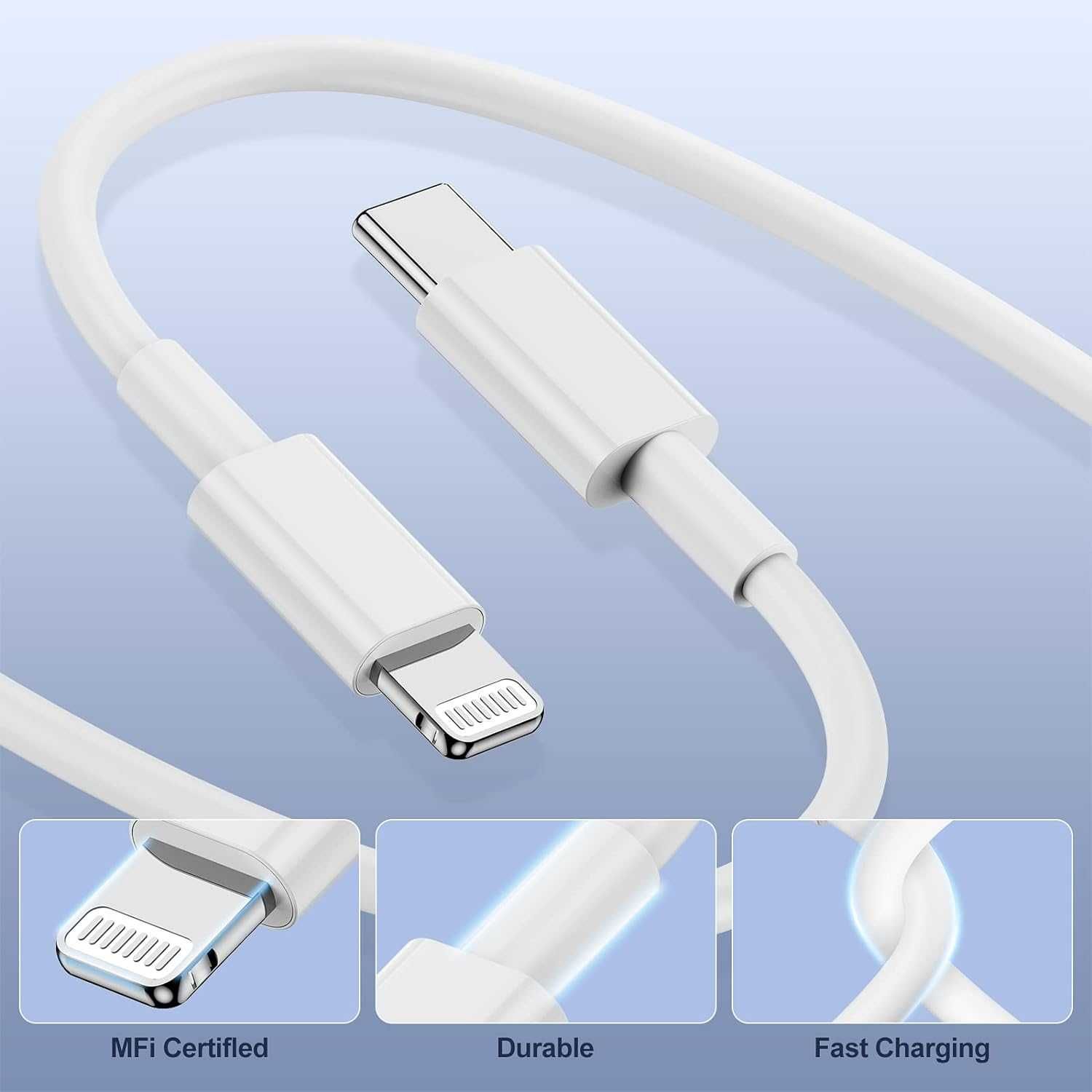 2Pack USB C to Lightning Cable 2m