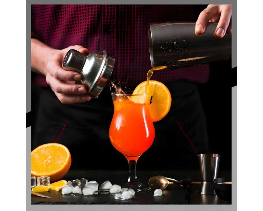 Profesjonalny Shaker Zestaw Barmański do Drinków Koktajli Metalowy