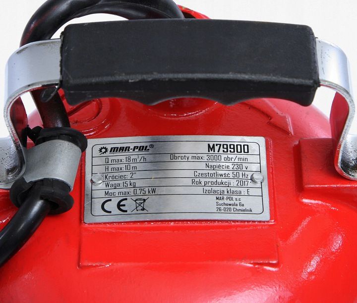 POMPA DO SZAMBA 750W wody brudnej czystej + WĄŻ 40m + szybkozłącze