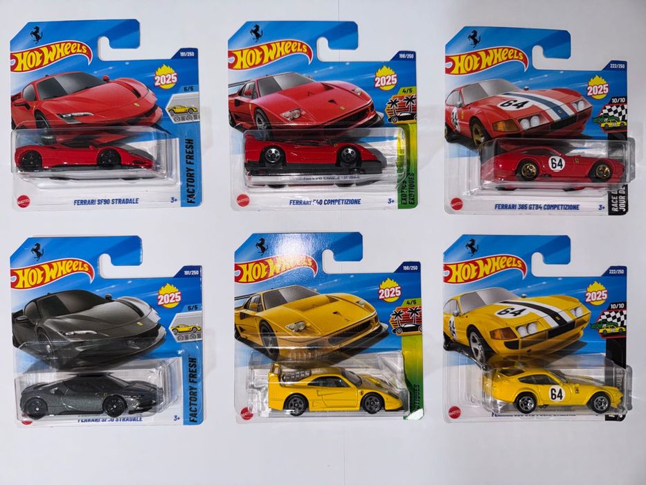 Hot Wheels 6x ferrari 2025 - pełen zestaw