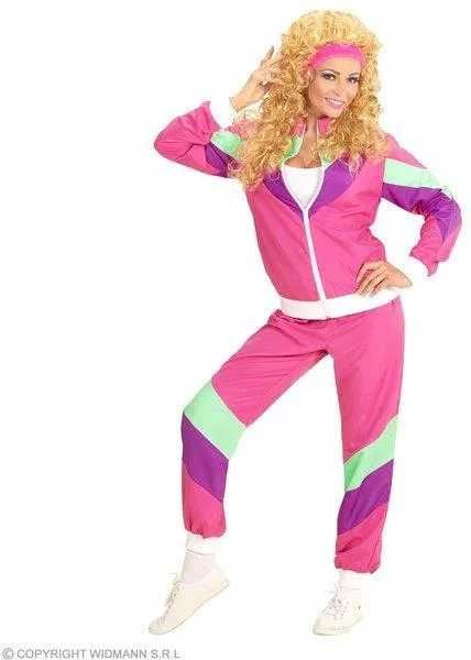 Strój dresiara dres różowy lata 80 sportowy roz. M