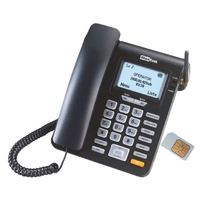 Telefon - MAXCOM MM 28D stacjonarny przewodowy na kartę SIM CZARNY