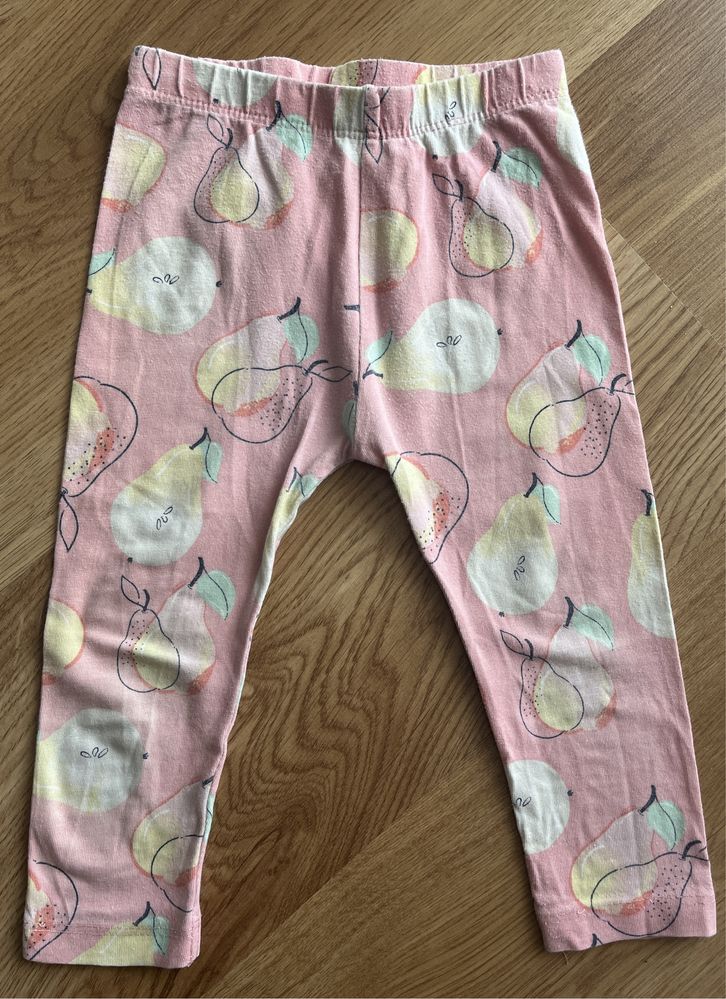 Legginsy dziewczęce, komplet 2 pary, różowe, gruszki, 80