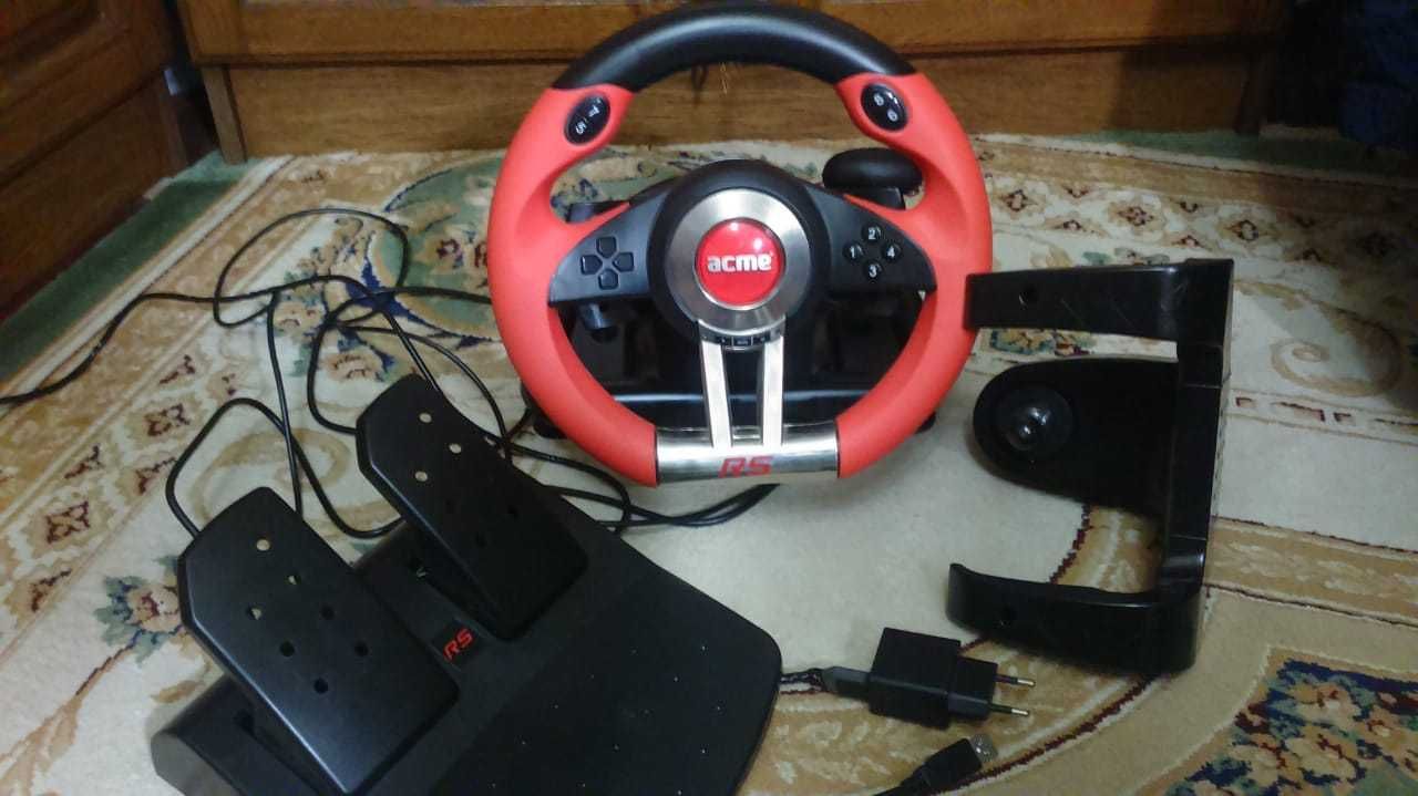 Игровой руль ACME Racing wheel RS + педали новый 1550
