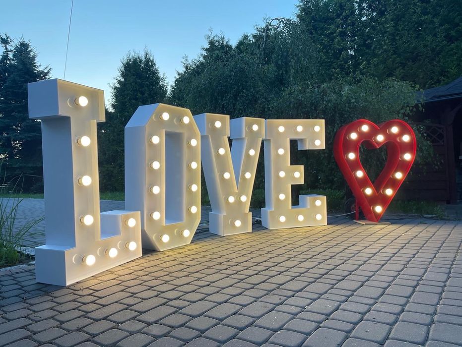 Podświetlany napis LOVE wynajem TANIO! DUŻY
