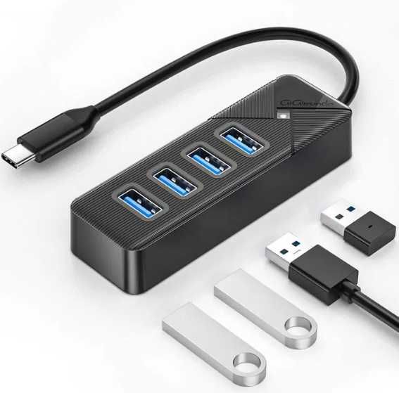 GiGimundo Hub USB C 4 porty USB Hub 3.0 powystawowy