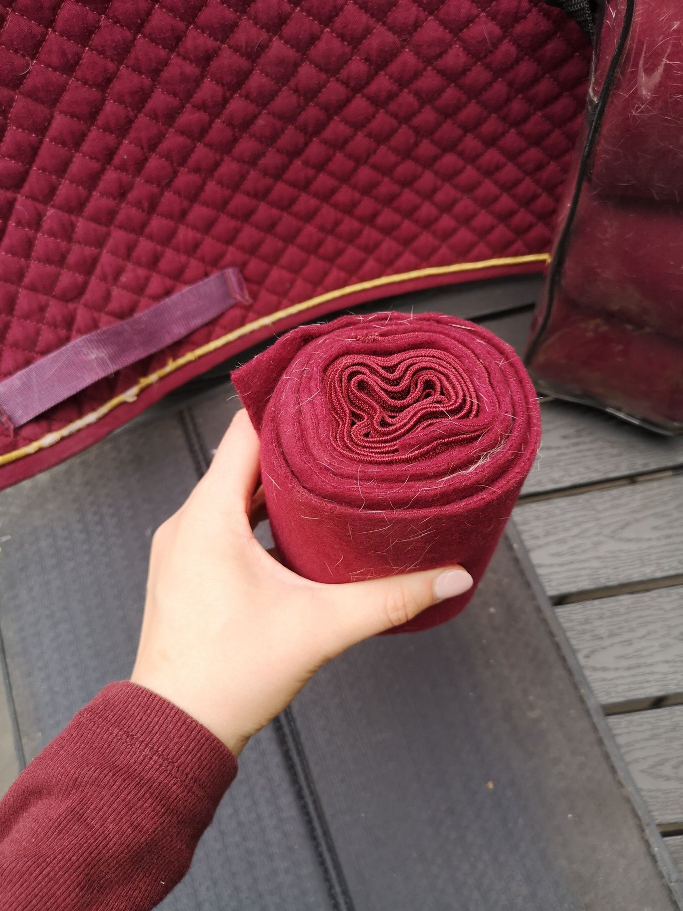 HKM Czaprak VS + owijki bordo