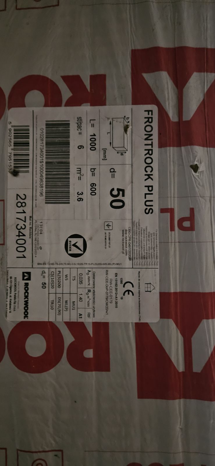 Wełna Rockwool plus 5cm
