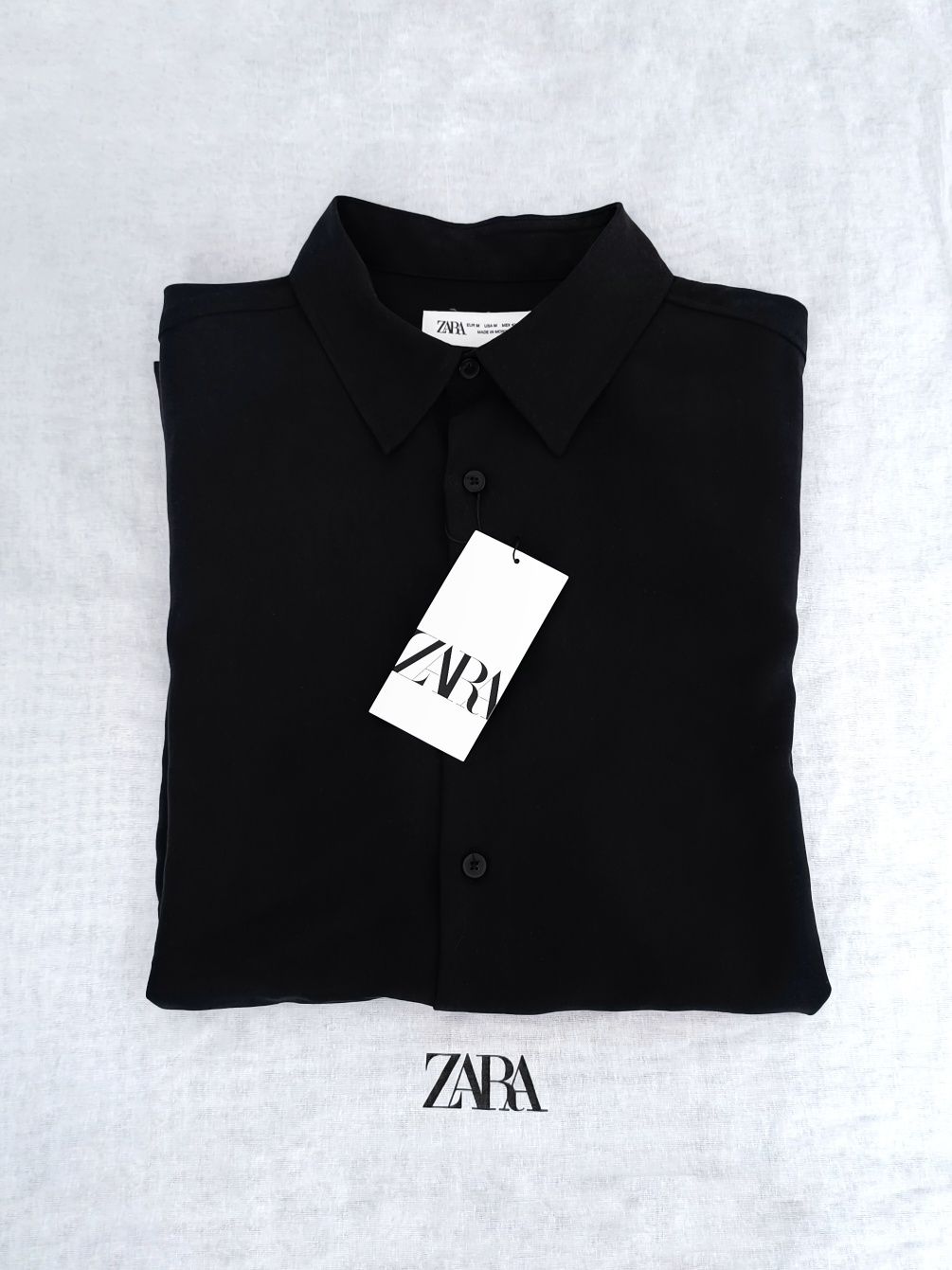 Koszula męska z delikatnej tkaniny modal-poliester | Zara Men | M