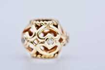 Oryginalny charms Pandora Gold Openworks Heart Diamond 750466D 585