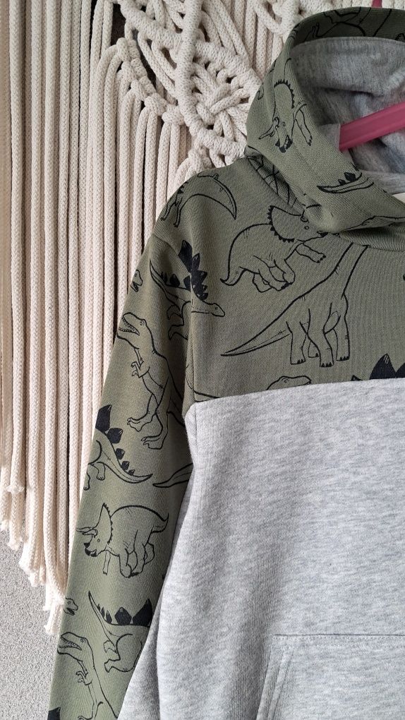 H&M bluza kangurka dinozaury R 122/128