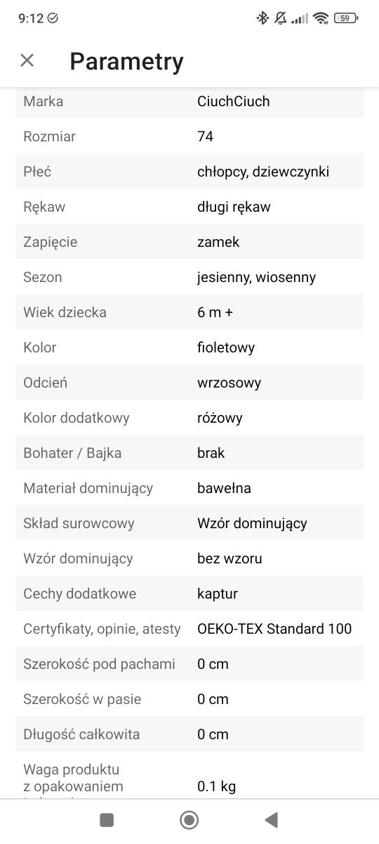 Kombinezon niemowlęcy jesień wiosna