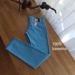 Niebieskie bawełniane eleganckie nowe spodnie, chinosy, cygaretki