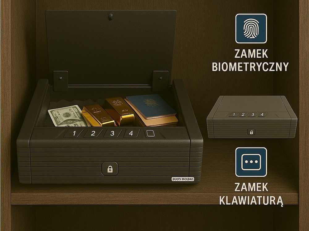 SEJF MEBLOWY z zamkiem biometrycznym, elektronicznym i mechanicznym.
