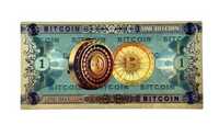 Подарок Сувенирная банкнота купюра 1 Bitcoin 1 Биткоин 1 Біткоїн