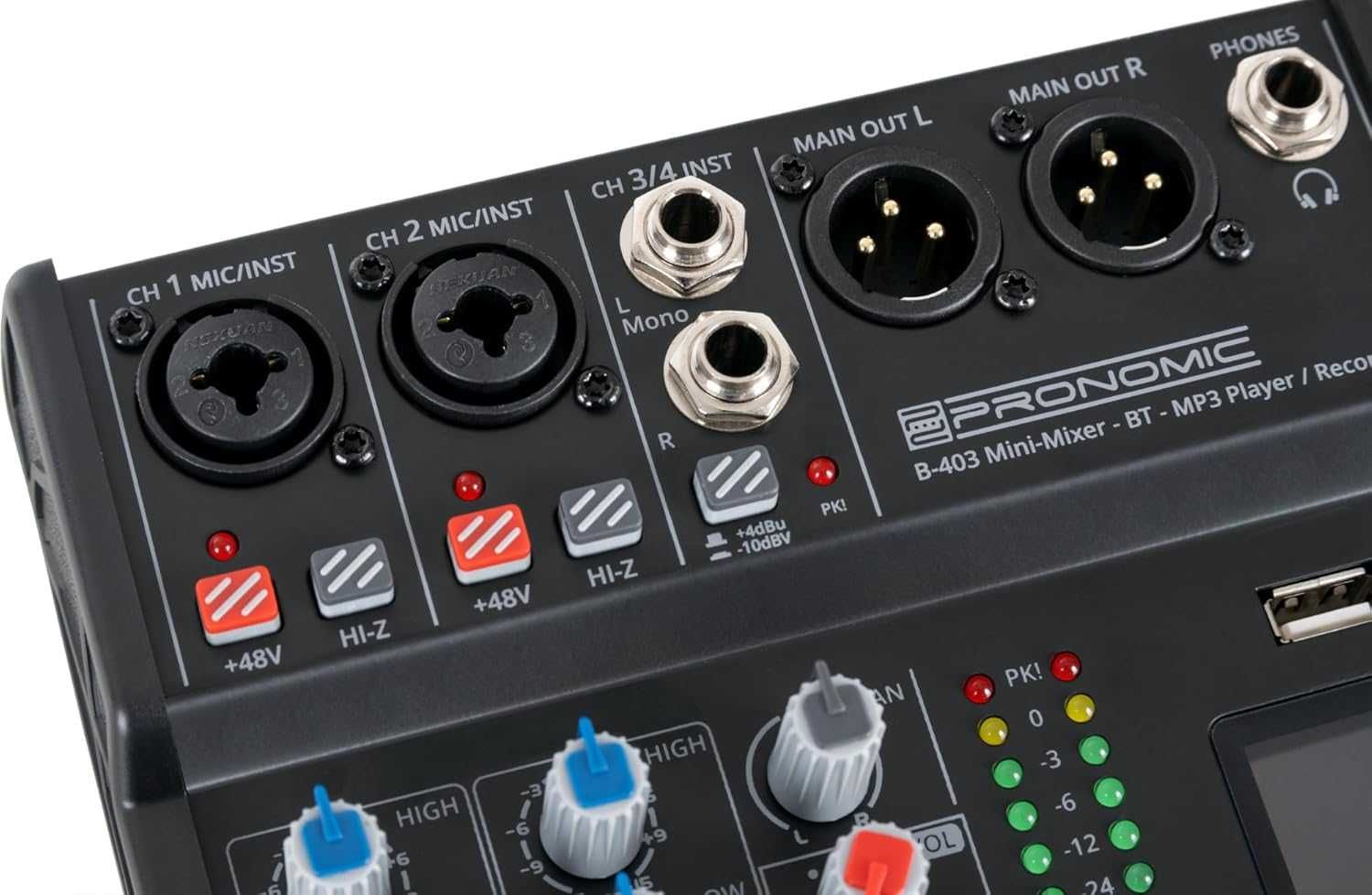 Pronomic B-403 mini mikser Bluetooth i nagrywaniem USB kompaktowy