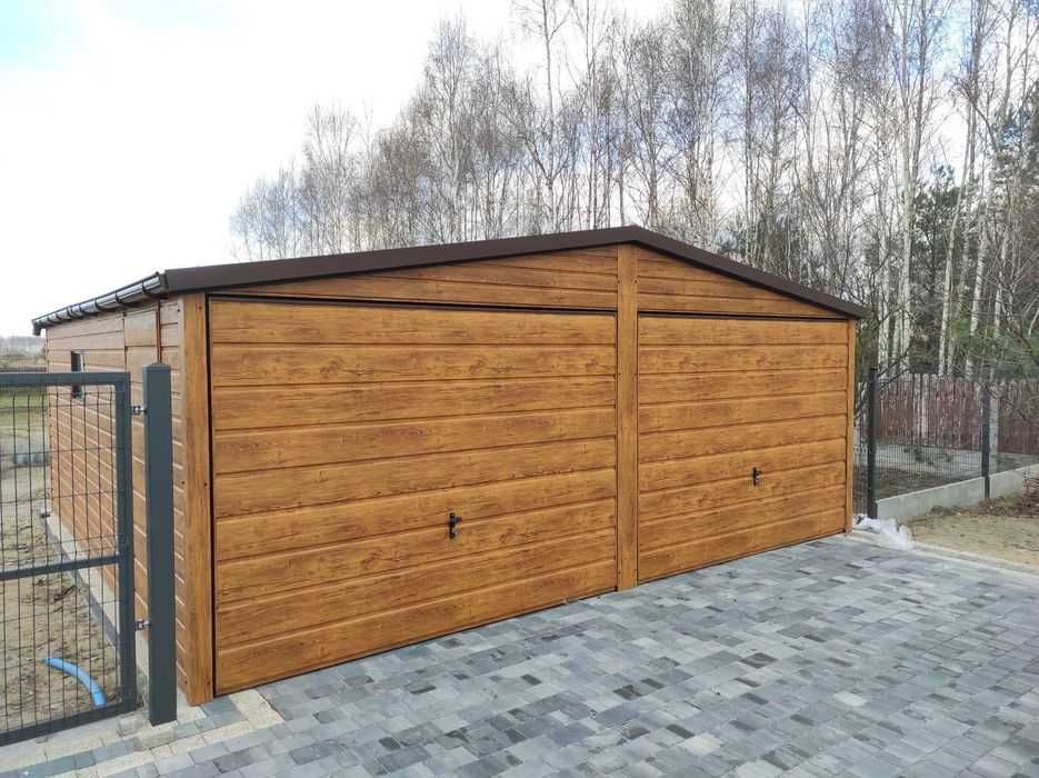 Garaż blaszany drewnopodobny 7x6 6x6 6x5,80 8x6 8x7 Wiaty Garaże