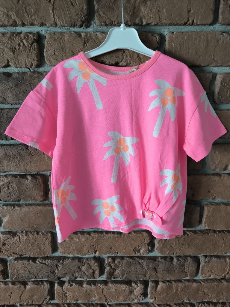 Przepiękna bluzeczka bluzka t-shirt z wiązaniem w palmy Zara 104