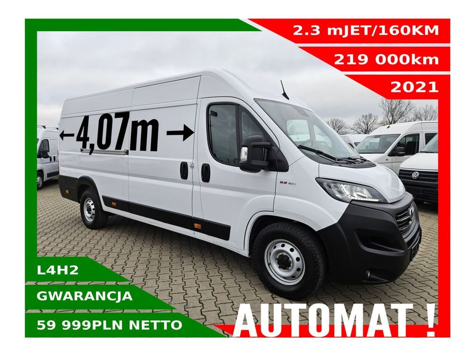 Fiat Ducato L4H2 *59999zł NETTO* 2.3 MultiJET/160KM  Klimatronik, Tempomat Asystent pasa ruchu Kamera Komfortowe siedzenie