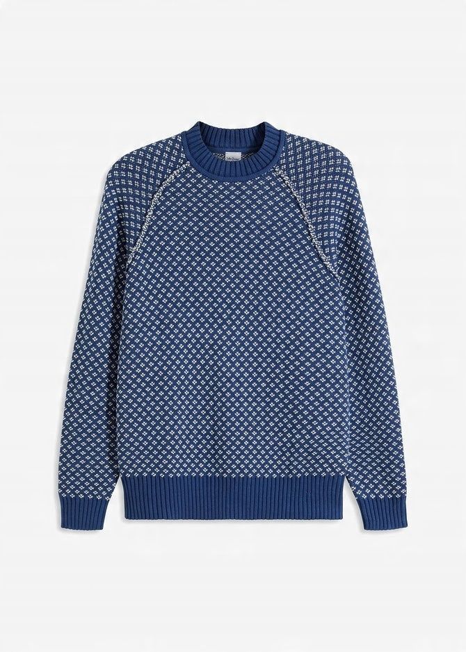 B.P.C niebieski sweter męski we wzory r.XXL