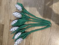 6 szt kwiatki materiałowe 35 cm