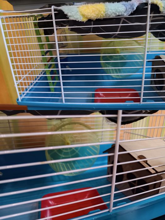 Двойная Клетка для грызунов хомяков крыс с лотком.Общяя высота: 56,7см