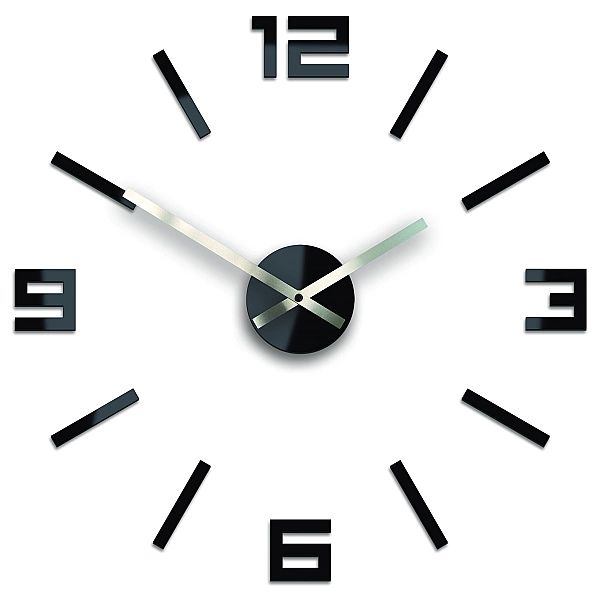 Zegar Ścienny Arabic Czarny 3d Duży