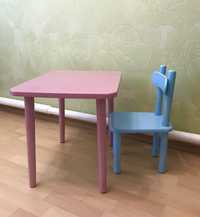 Деревянный стол и стул для деток