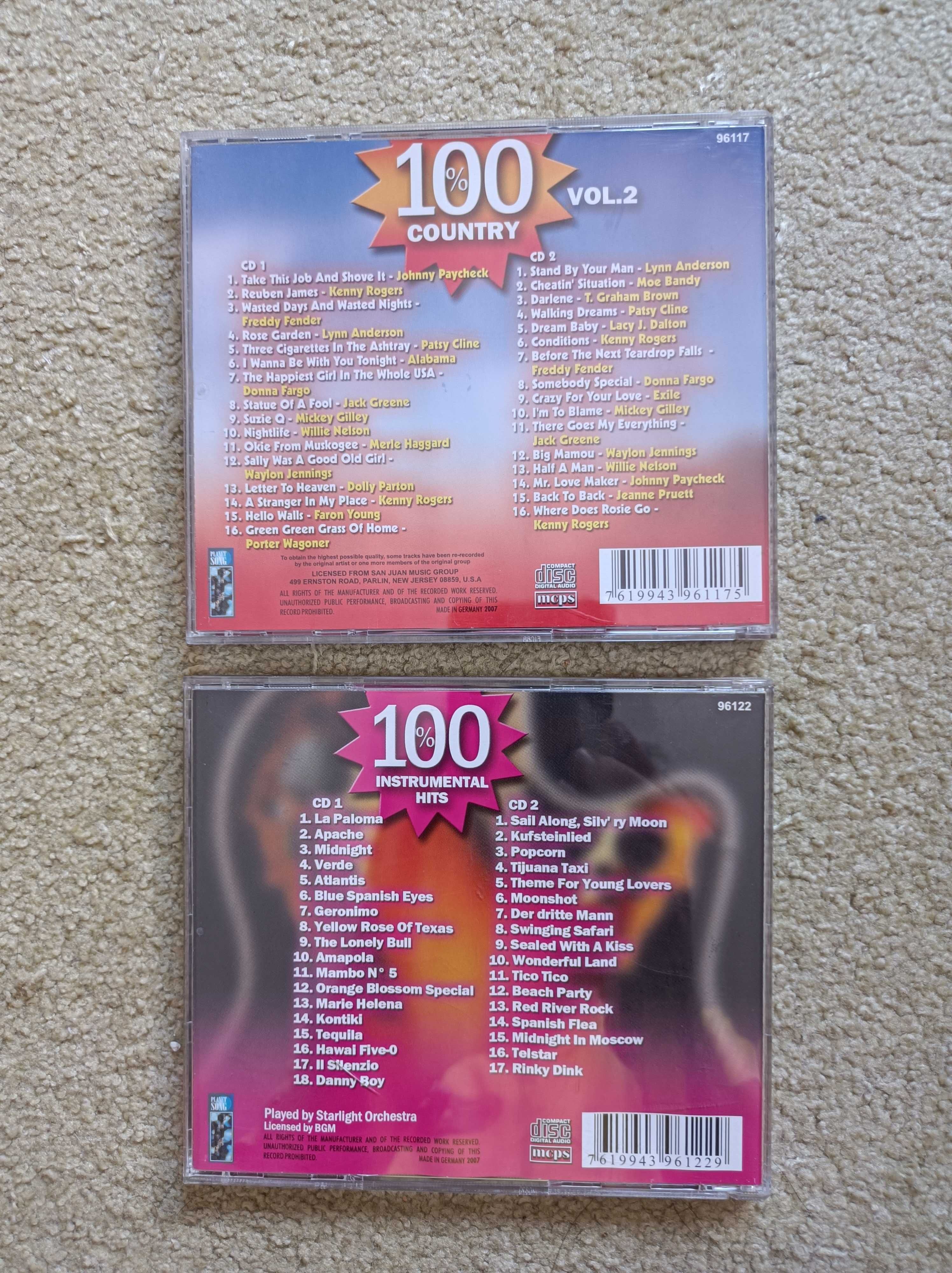 Cds 100% Country vol.2 (2CD) - 100% Instrumental Hits (2CD) - 5€/lote