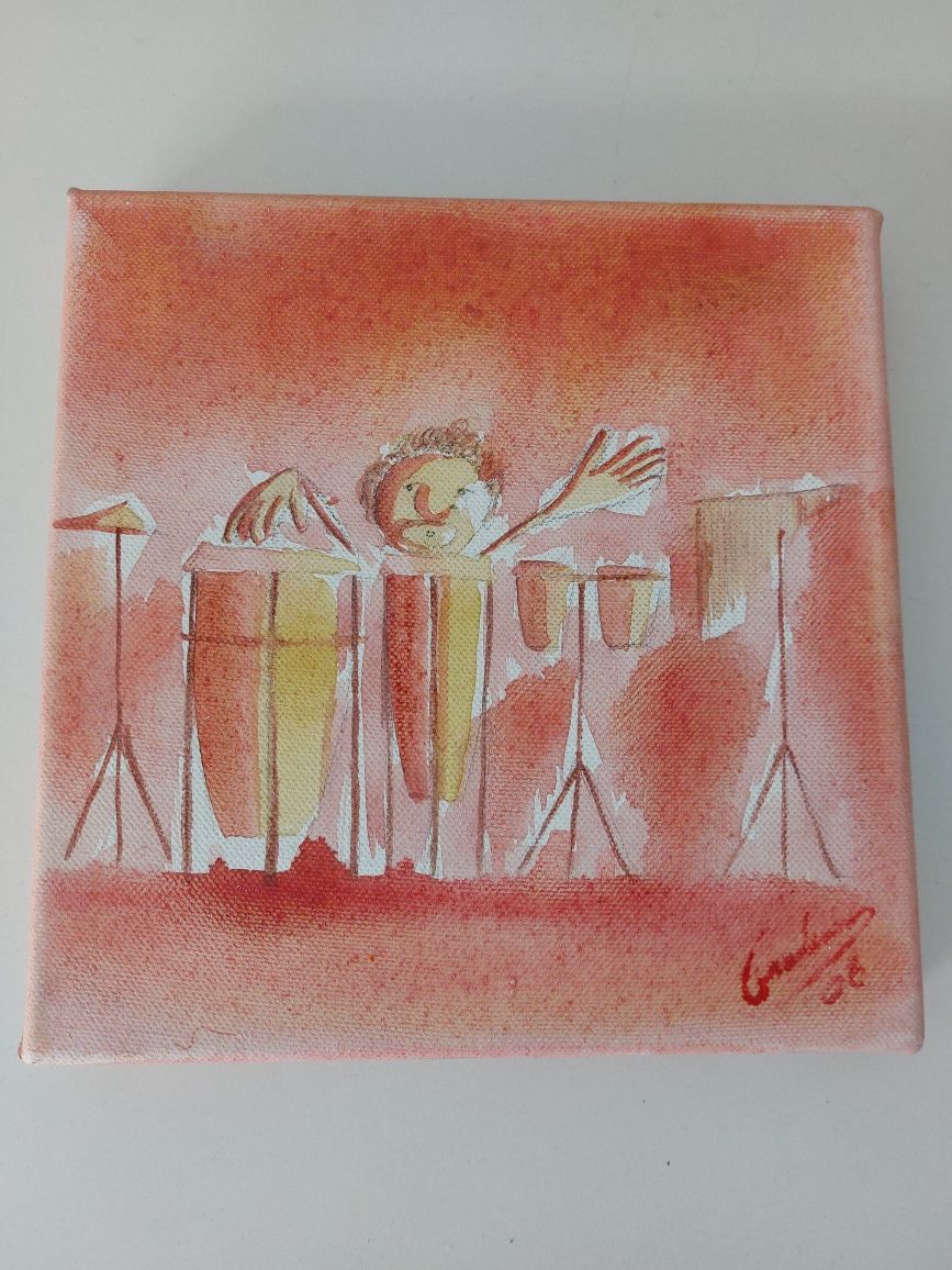 Tela em acrilico. Pintado à mão