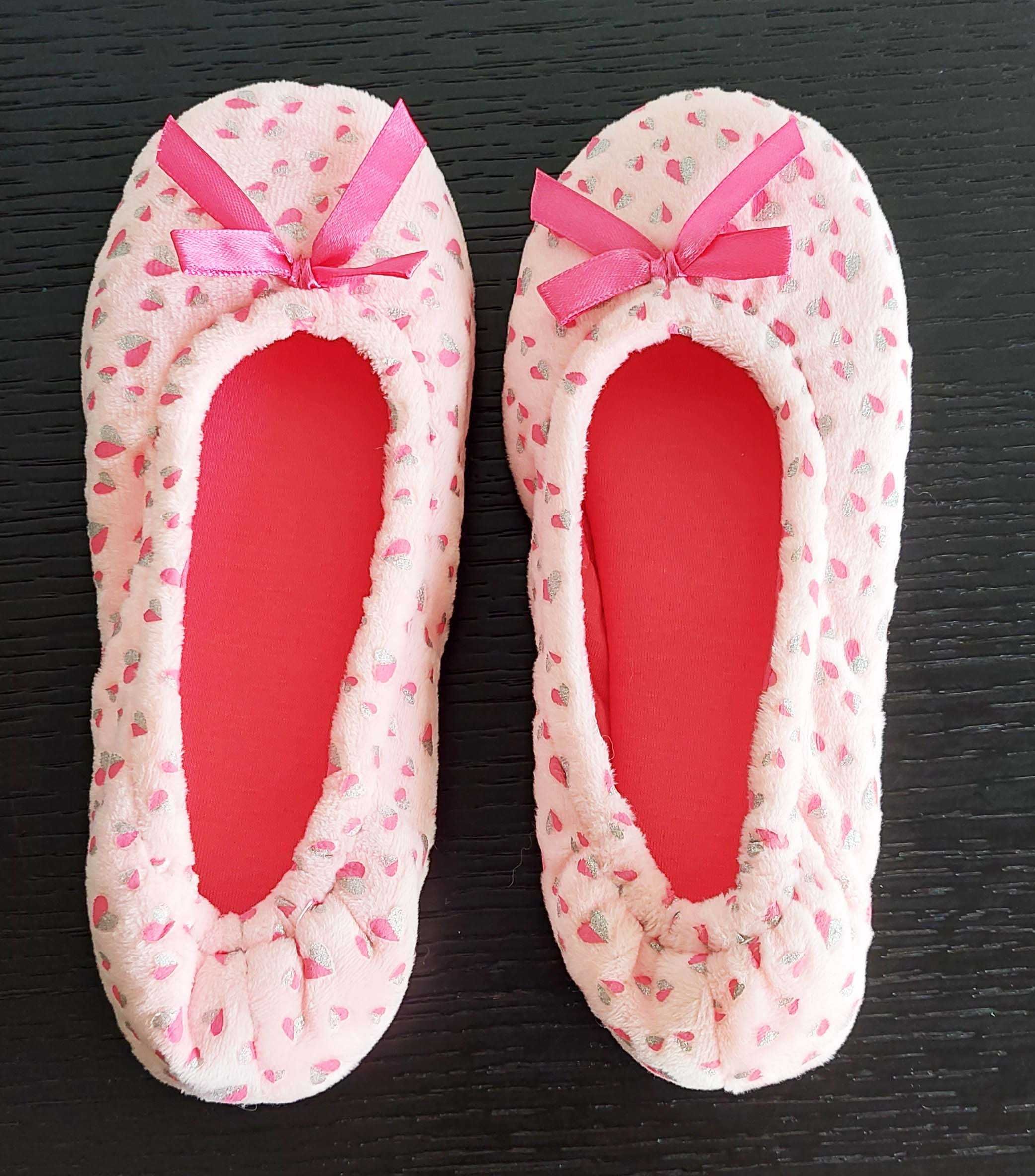 Pantufas antiderrapantes rosa de menina tamanho 32