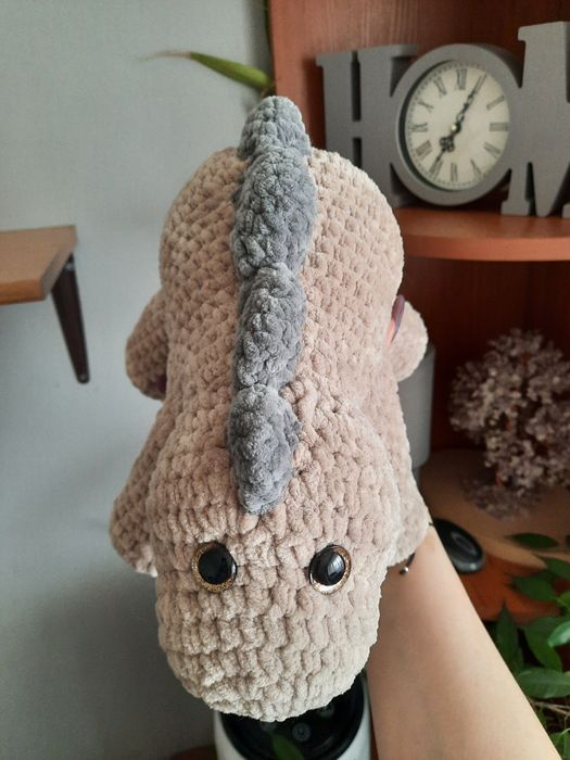 KAMEO Dinozaur Karol - dł. ok. 33cm - szydełko - maskotka handmade