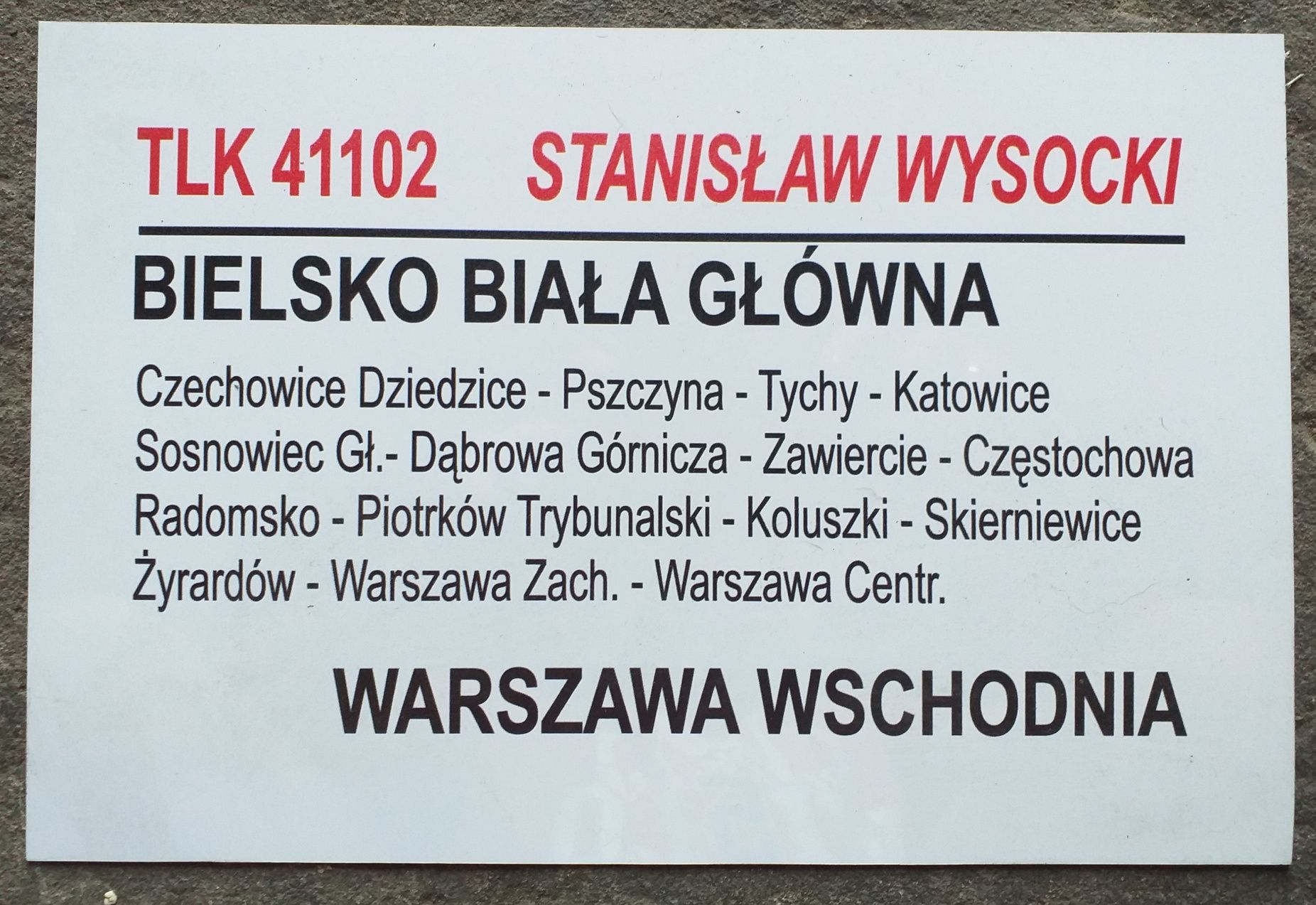 Tablica kierunkowa Stanisław Wysocki