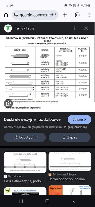 Deska tarasowa modrzew ryflowana / gładka PRODUCENT