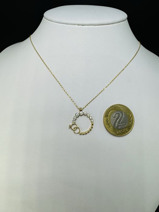 Nowy zloty lancuszek celebrytka proba 585 waga 2,16g