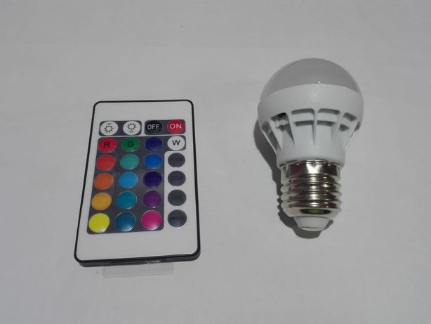 Lampada E27 led inteligente rgb varias cores com comando remoto