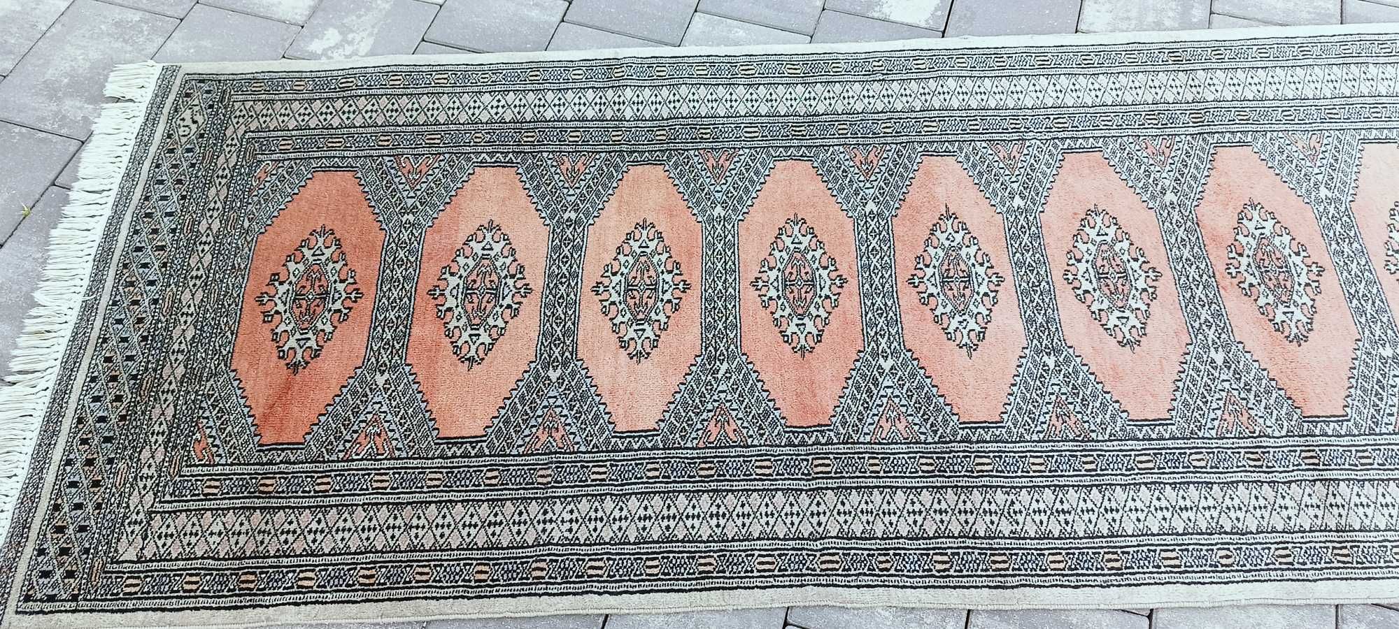 Buchara dywan wełniany tkany ręcznie chodnik 315 x 83 cm wełna 100%