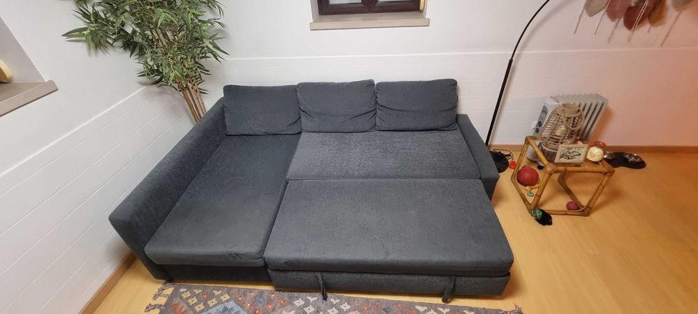 Sofá-cama de canto com arrumação