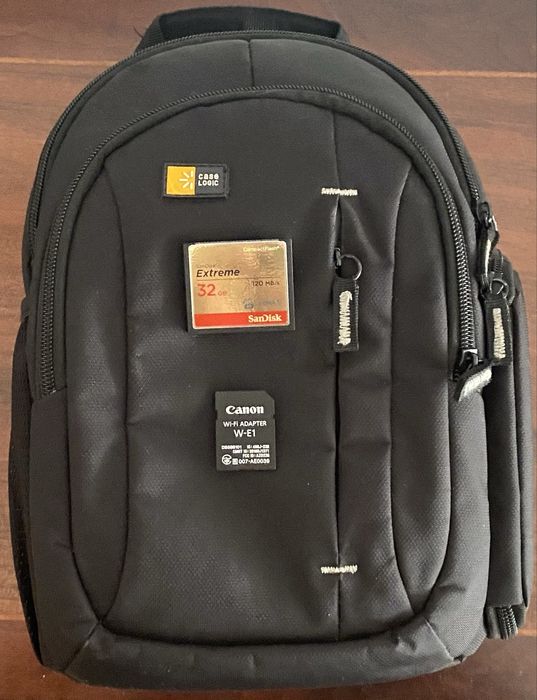 Mochila case Logic +Cartao compact flash + canon adaptafor wi-Fi