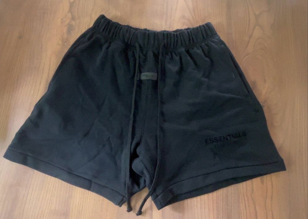 essentials shorts all black size M