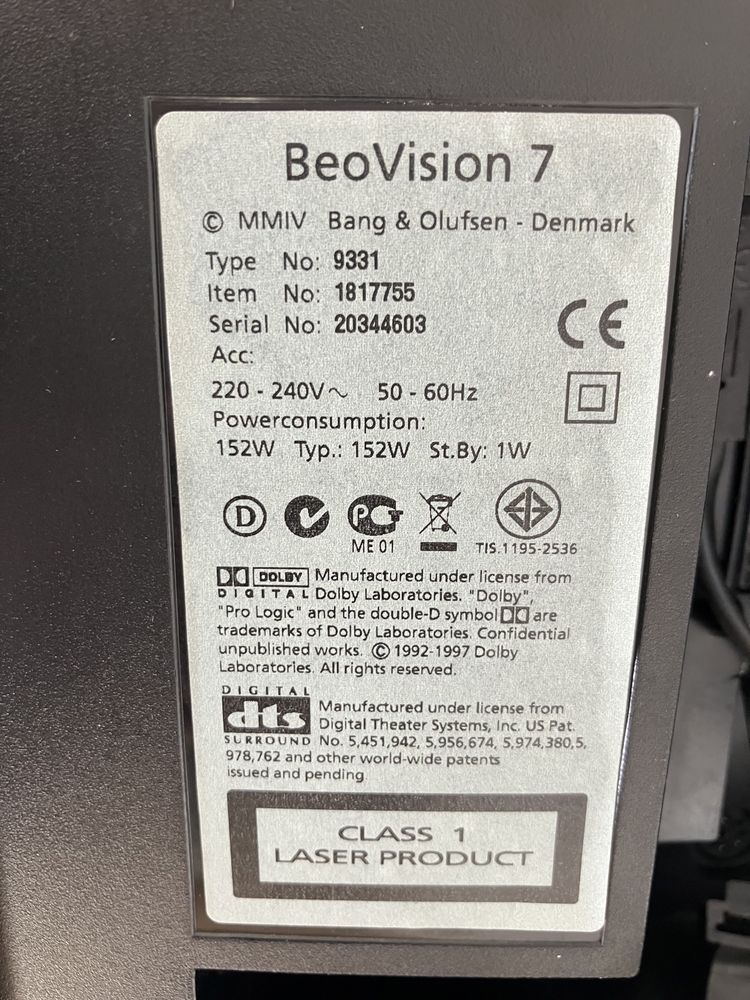 Bang & Olufsen - Beovision 7 +Beolab 7 + Beo 4