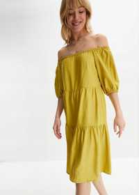 B.P.C sukienka żółto-zielona carmen ^42